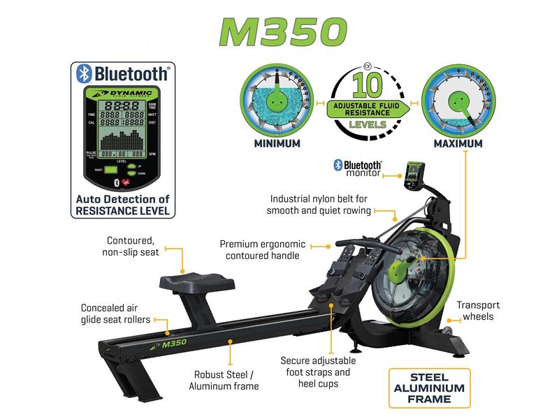 M350 Rower|Front View|Side View|Key Features
