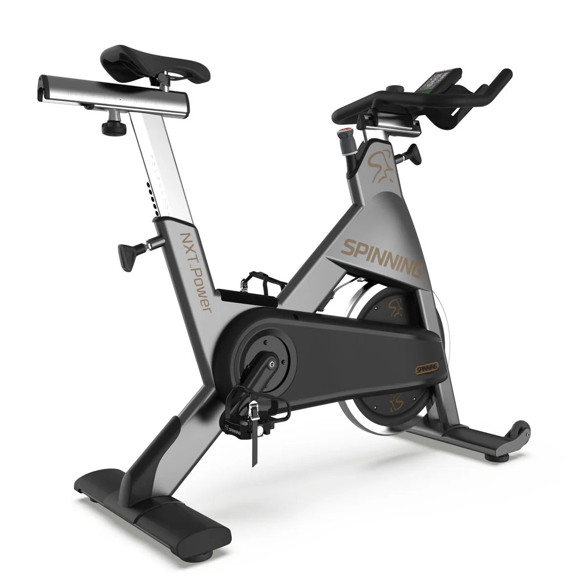 Image of NXT Power bike, right side view, in color grey on white background