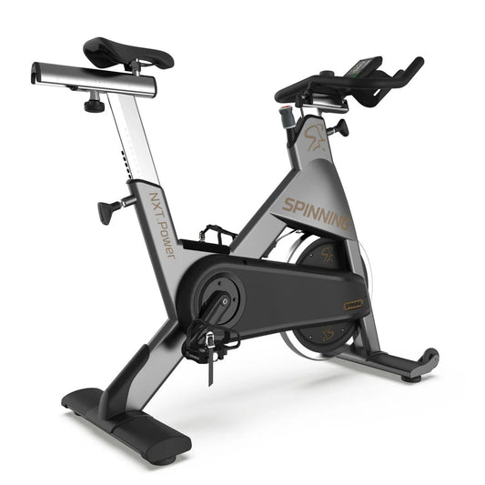 Image of NXT Power bike, right side view, in color grey on white background