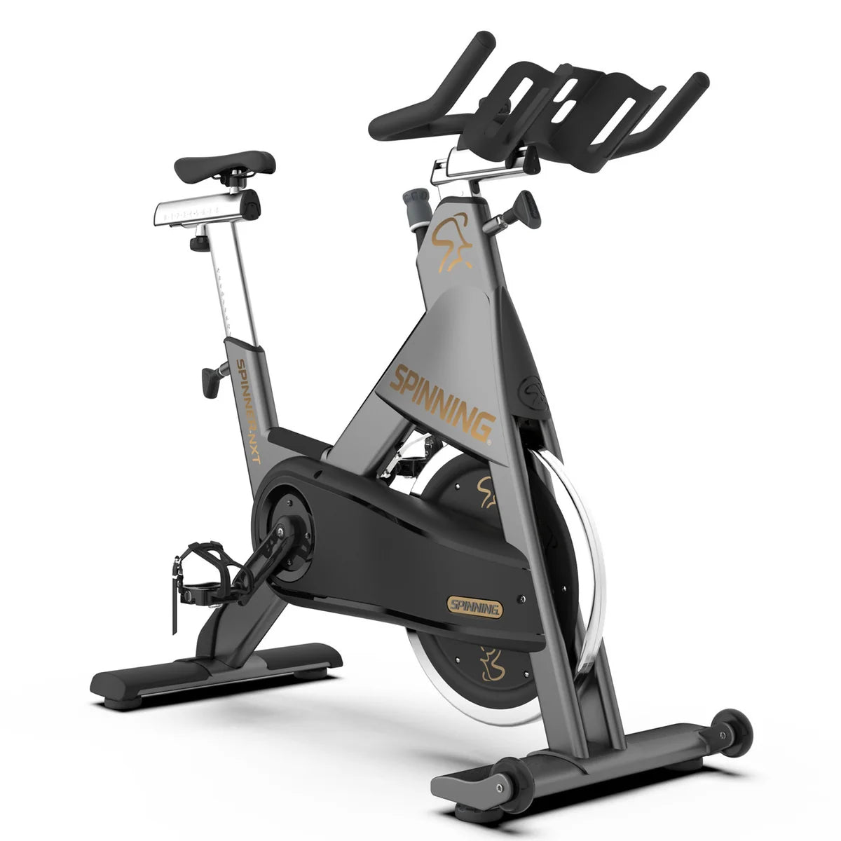 Image of NXT bike, right side front, in color silver on white background