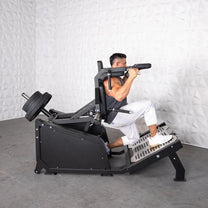 One legged hack squat in use