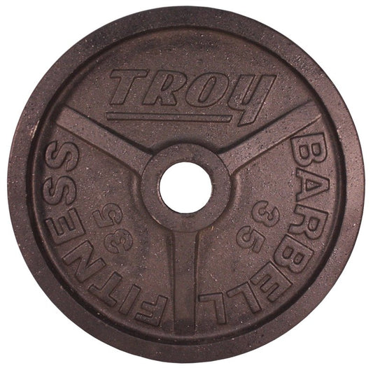 Troy Barbell Wide Flanged Olympic Plate - 35lb - Black