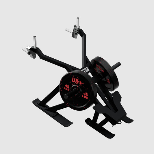 Pro Sled shown with front ski option loaded with optional Olympic plates