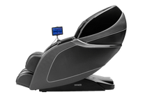 Massage chair shown from the side in color black