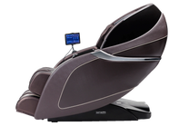 Massage chair shown from the side  in color brown