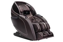 Massage chair shown in upright position in color black