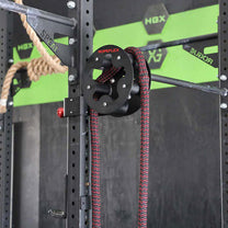 Ropeflex drum mounted on power rack
