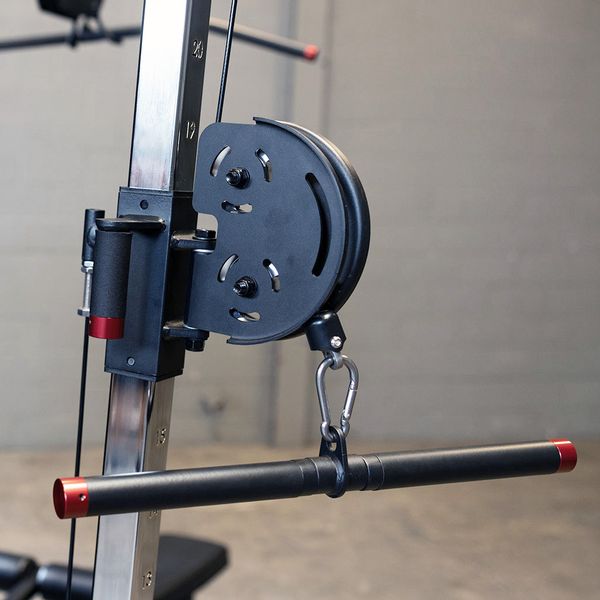 Lat and Cable Column|Press and Leg|Angle view|Leg Press Cable Column|In use|In use|Press adjustment|Pulley