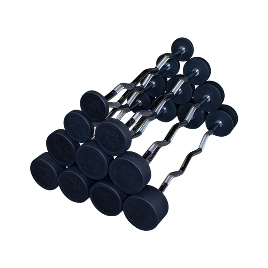 Fixed Weight EZ-Curl Barbells 20-10lb Set (10 Barbells)