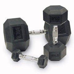 Rubber Encased Hex 5 - 50 Lb Set Dumbbell Set