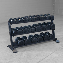 Loaded with round rubber dumbbells