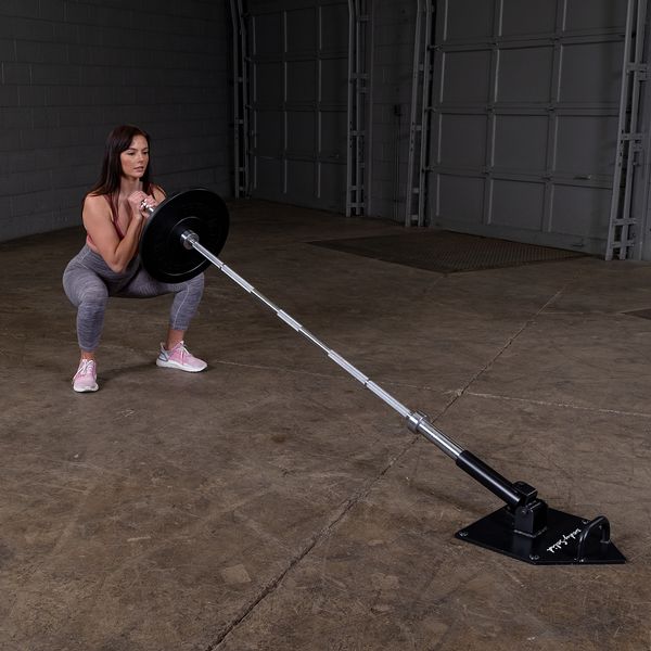 Land Mine Plate|In use t-bar row|In use squat|Rope attachment