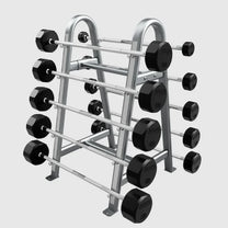 20-110 Straight Barbell Set on silver/gray  Storage rack