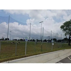 Alumagoal Back Stop System protecting a parking lot