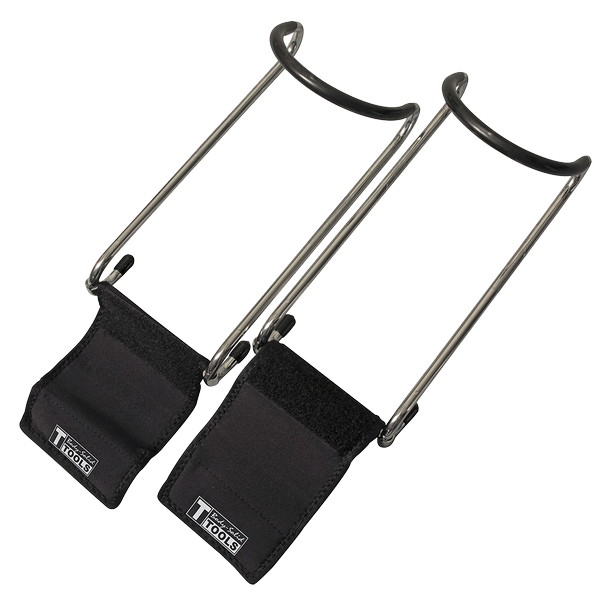 Dumbbell Spotters in use|Dumbbell Spotters|In use on rubber hex dumbbell