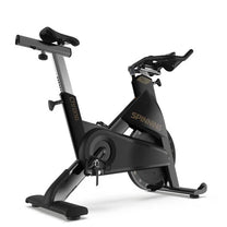 View of bike from the side, back, angle white background