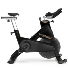 View of bike from the side on white background