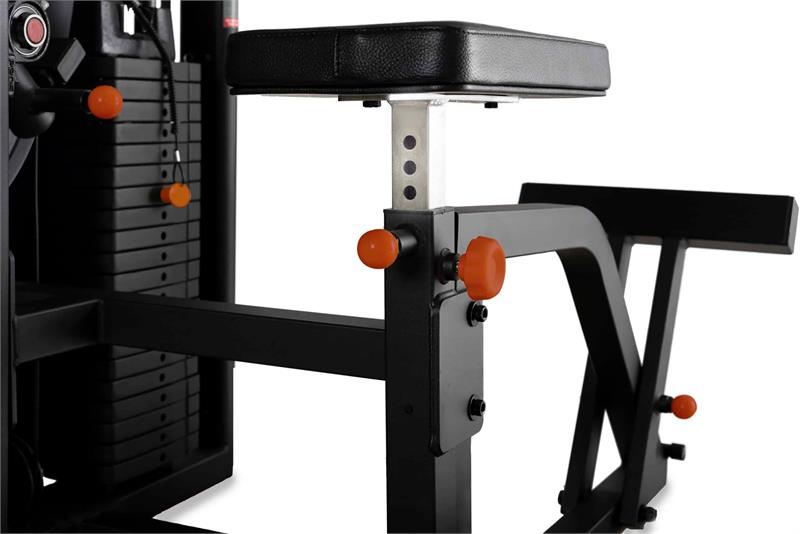 Ab and Back Combo Machine|Front View|Seat adjustment|Footprint