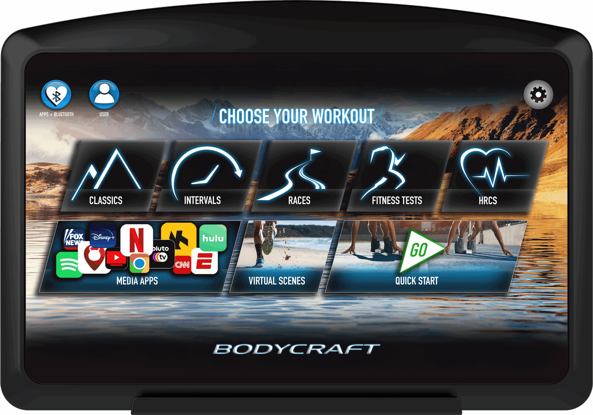 Touchscreen console close up