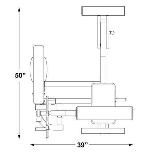 Ab and Back Combo Machine|Front View|Seat adjustment|Footprint