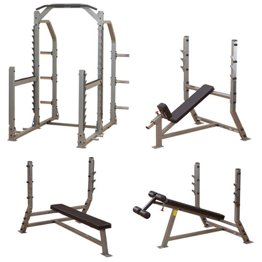 Power Package - Olympic Bench Set with Multi Rack