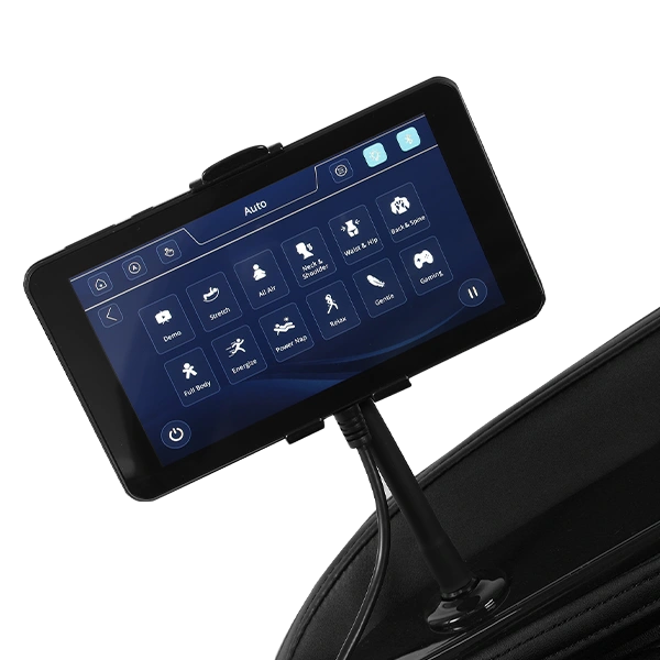 Massage chair control console close up